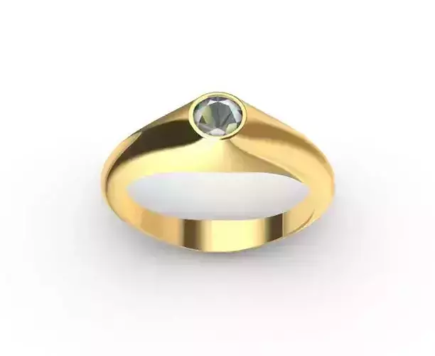 One gem diamond ring 3D print model