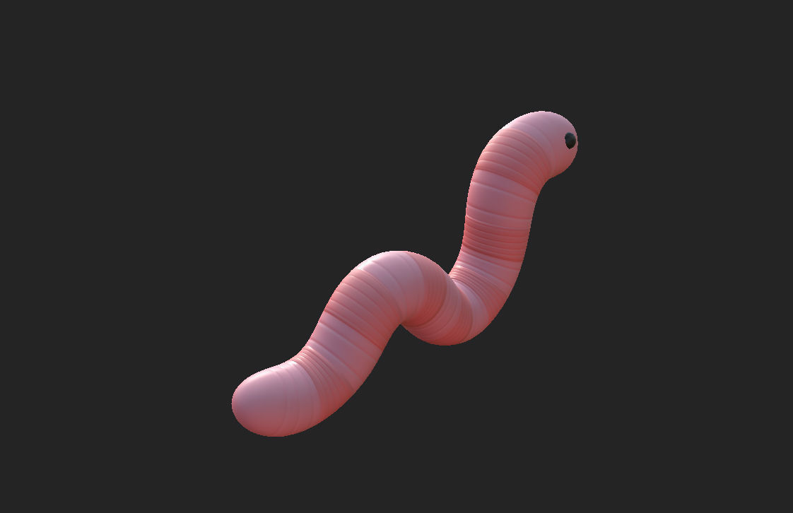 Cartoon Worm 3D model_12
