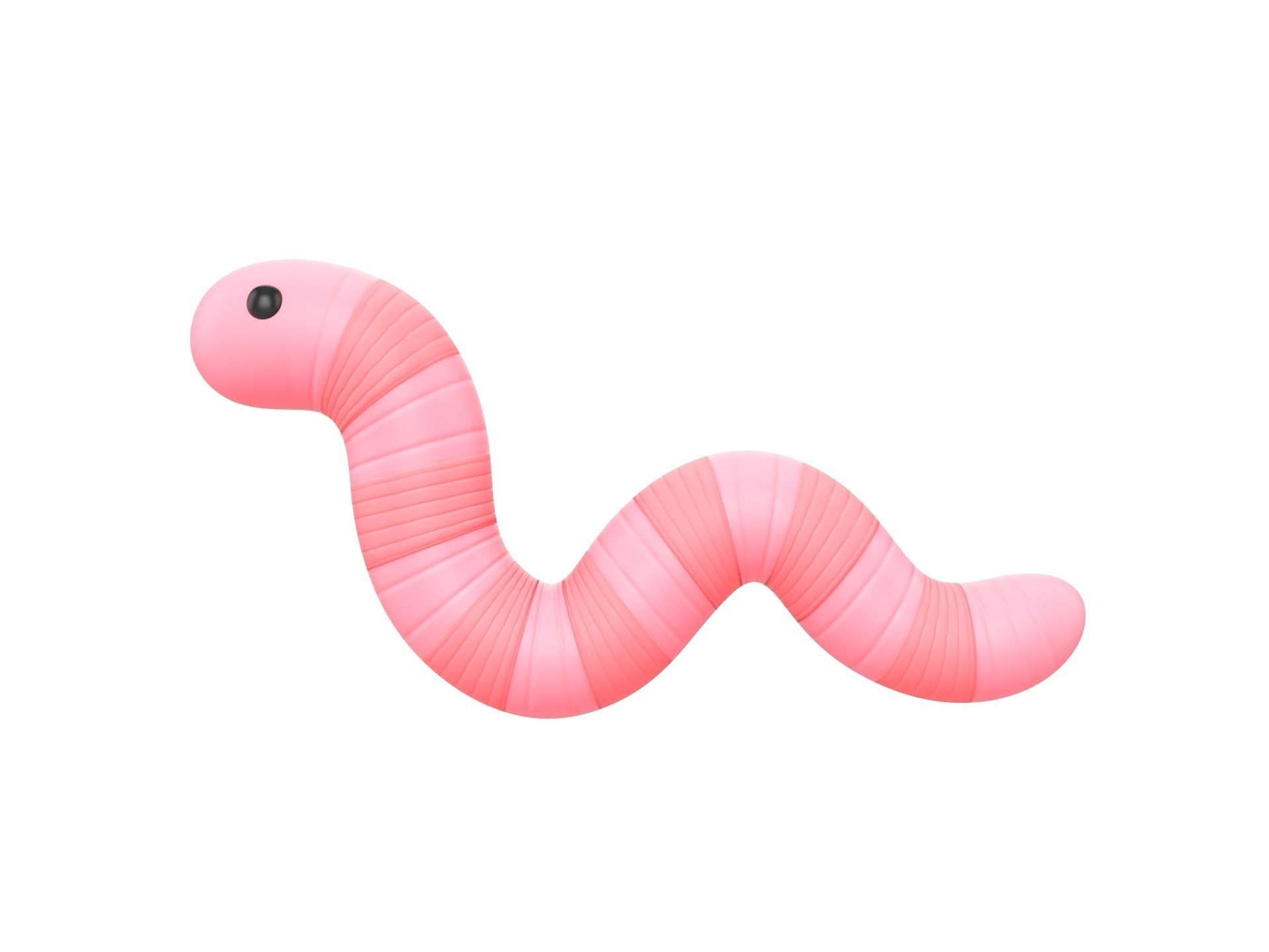 Cartoon Worm 3D model_1