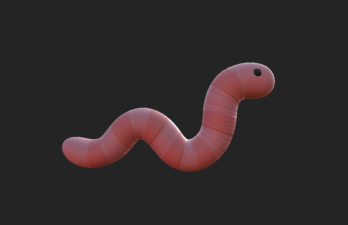 Cartoon Worm 3D model_11
