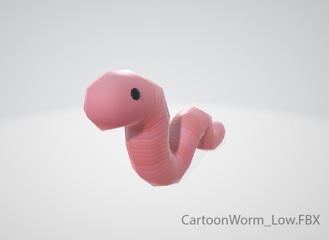 Cartoon Worm 3D model_23