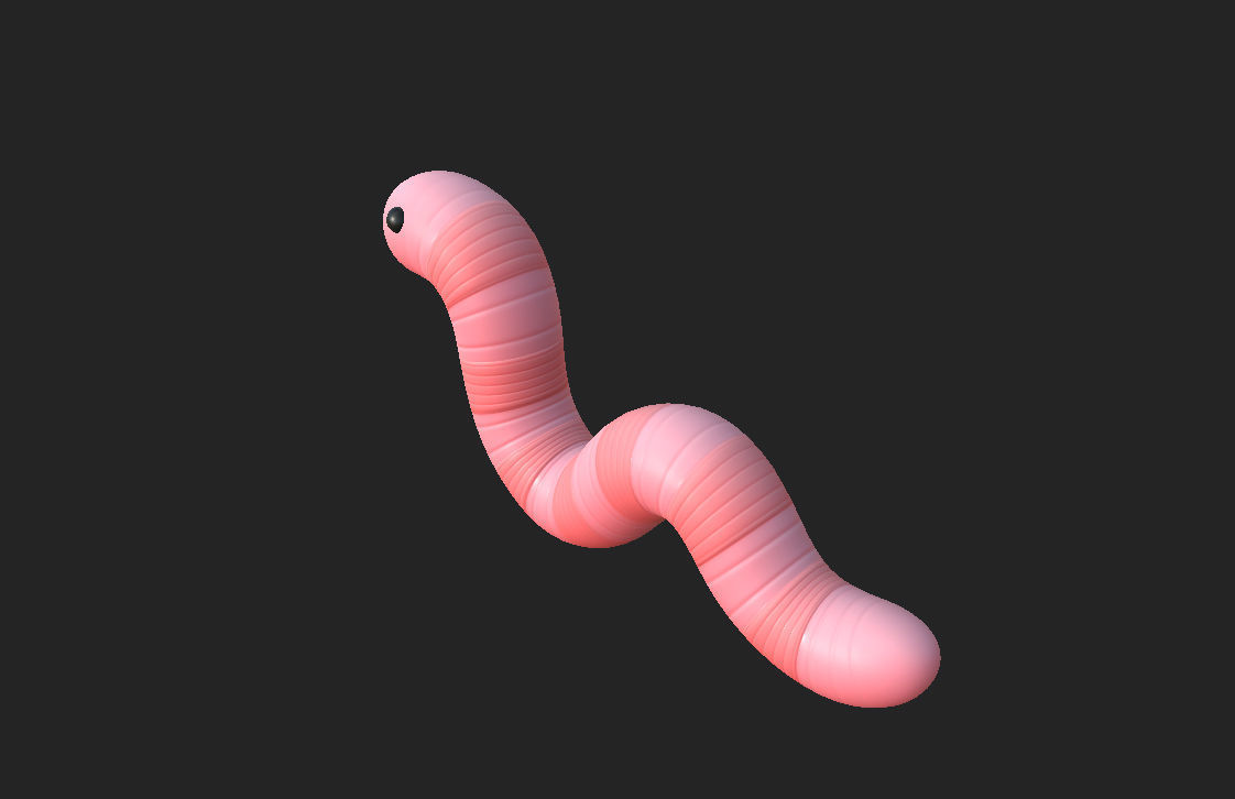 Cartoon Worm 3D model_13