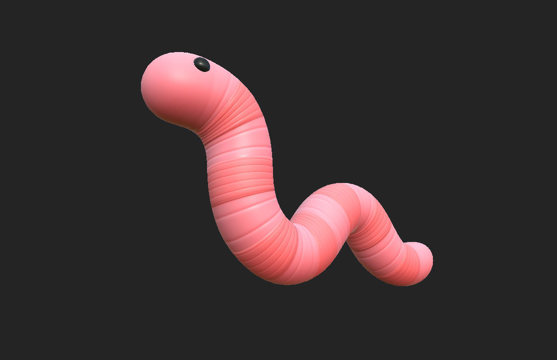 Cartoon Worm 3D model_14