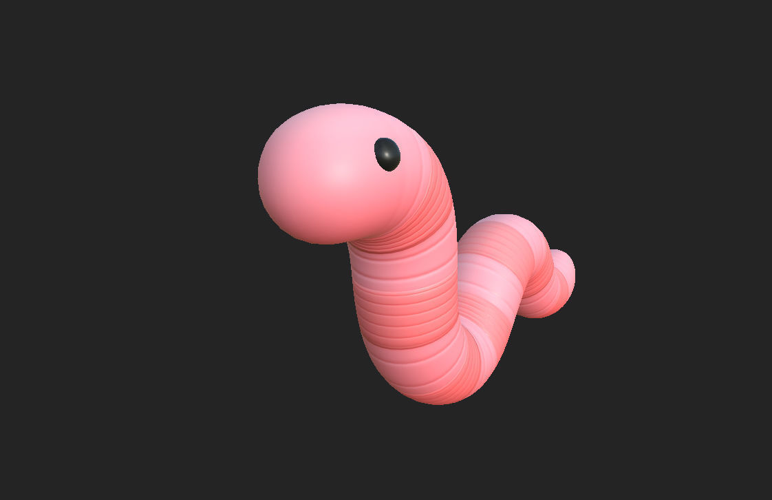 Cartoon Worm 3D model_8
