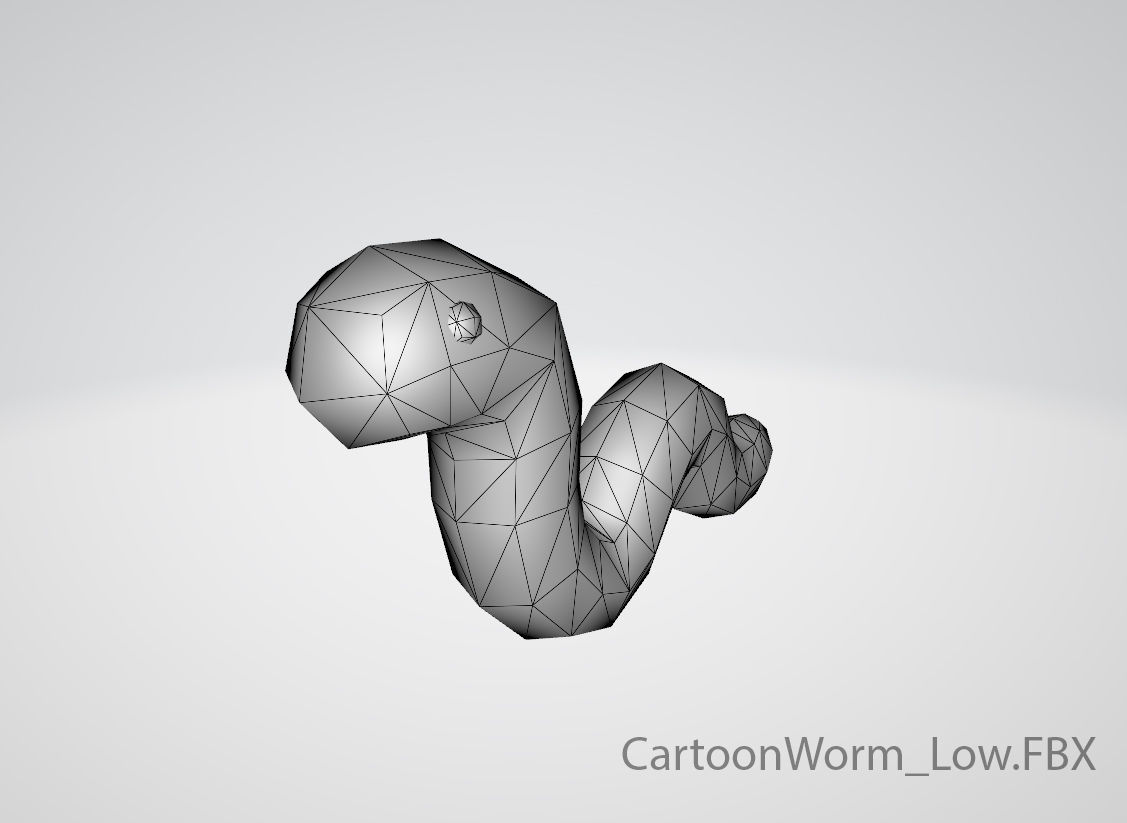 Cartoon Worm 3D model_24