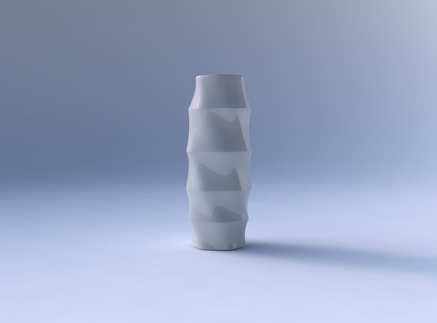 Vase twisted hexagon with horizontal sections 3D print model_4