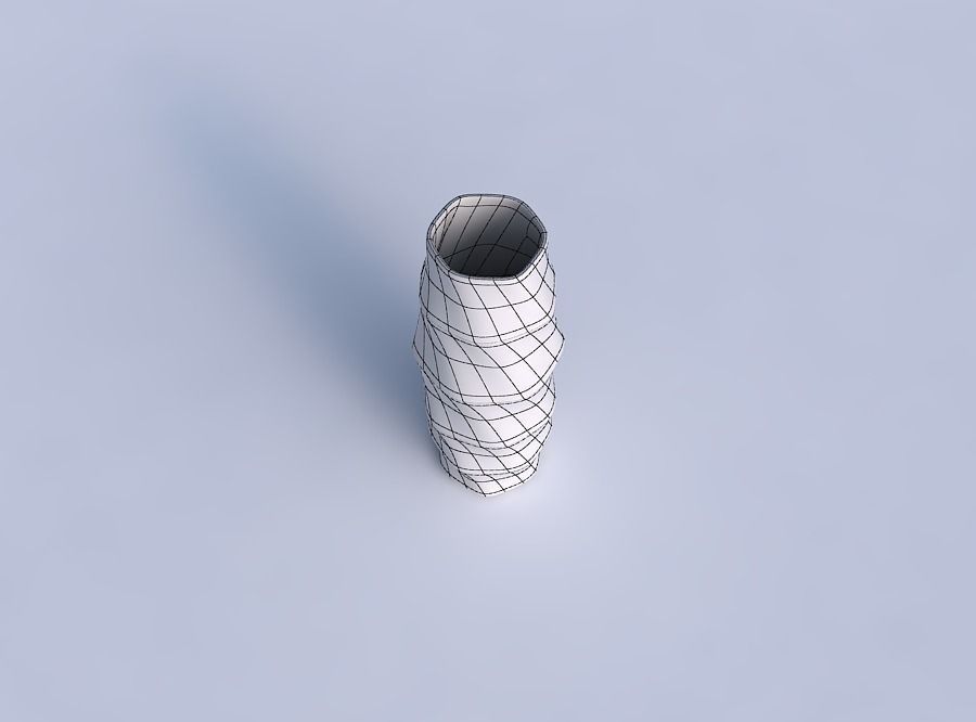 Vase twisted hexagon with horizontal sections 3D print model_6