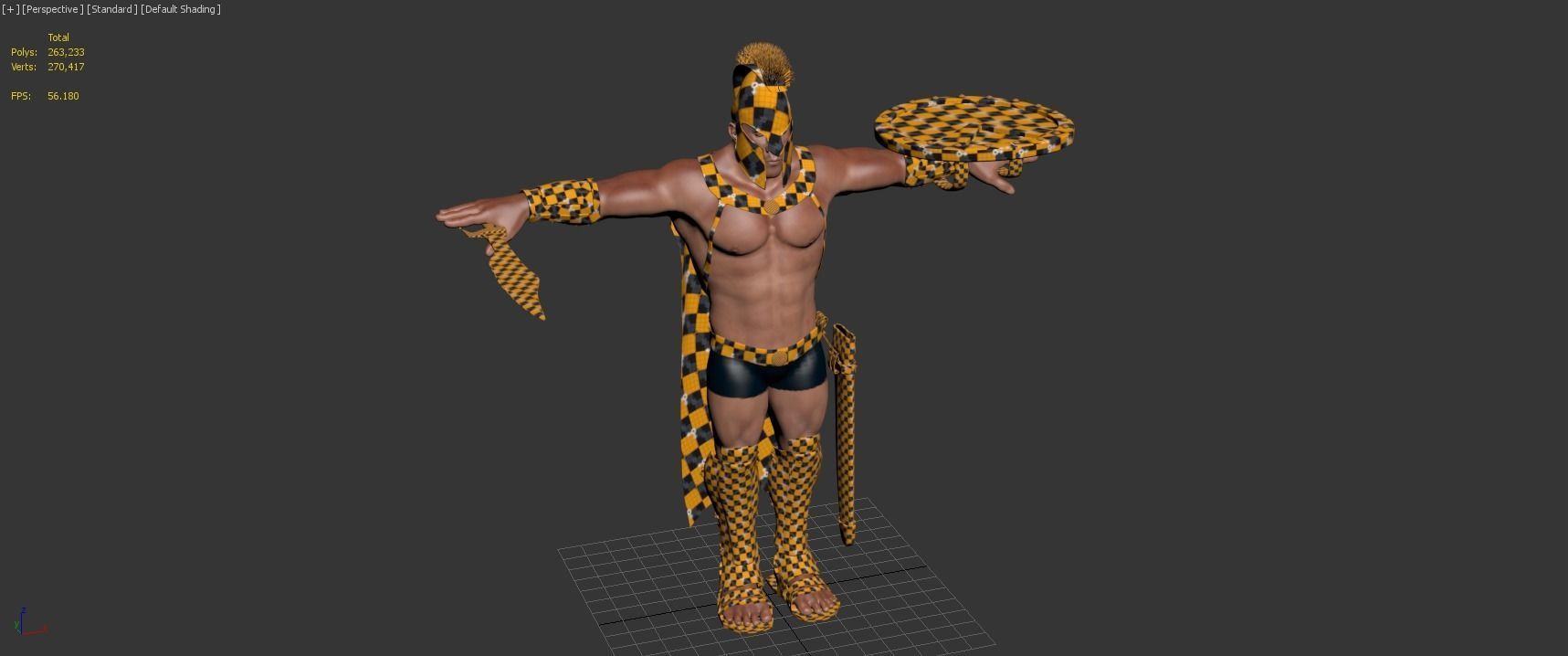 Spartan Warrior Low-poly 3D model_6