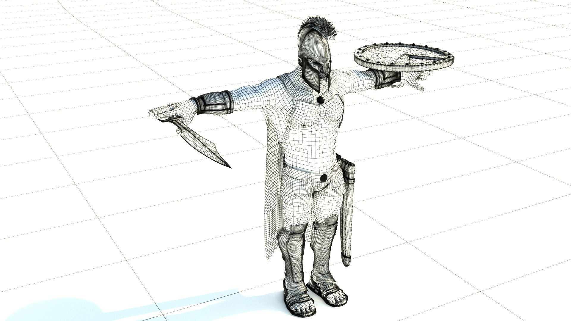 Spartan Warrior Low-poly 3D model_5