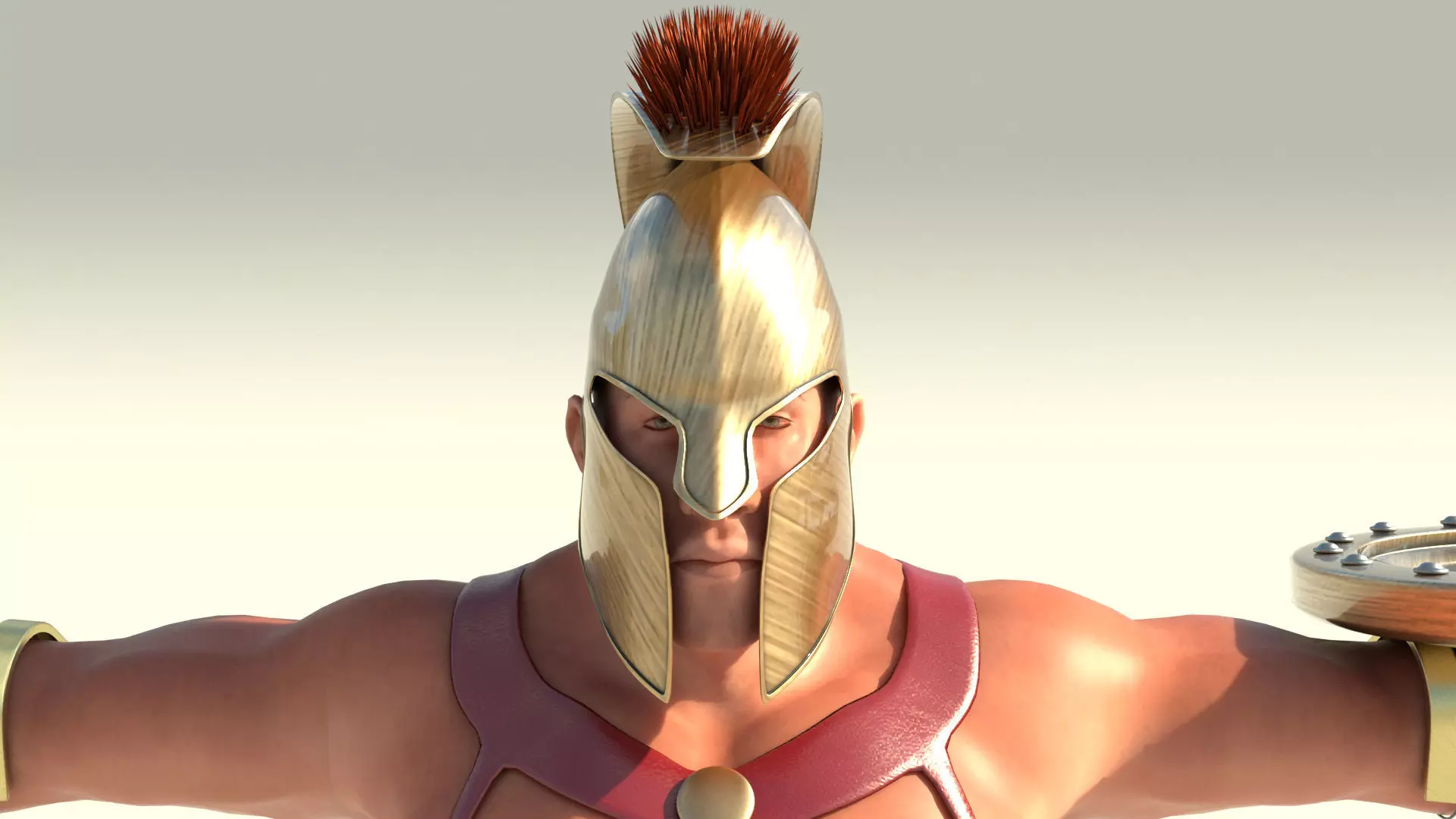 Spartan Warrior Low-poly 3D model_0