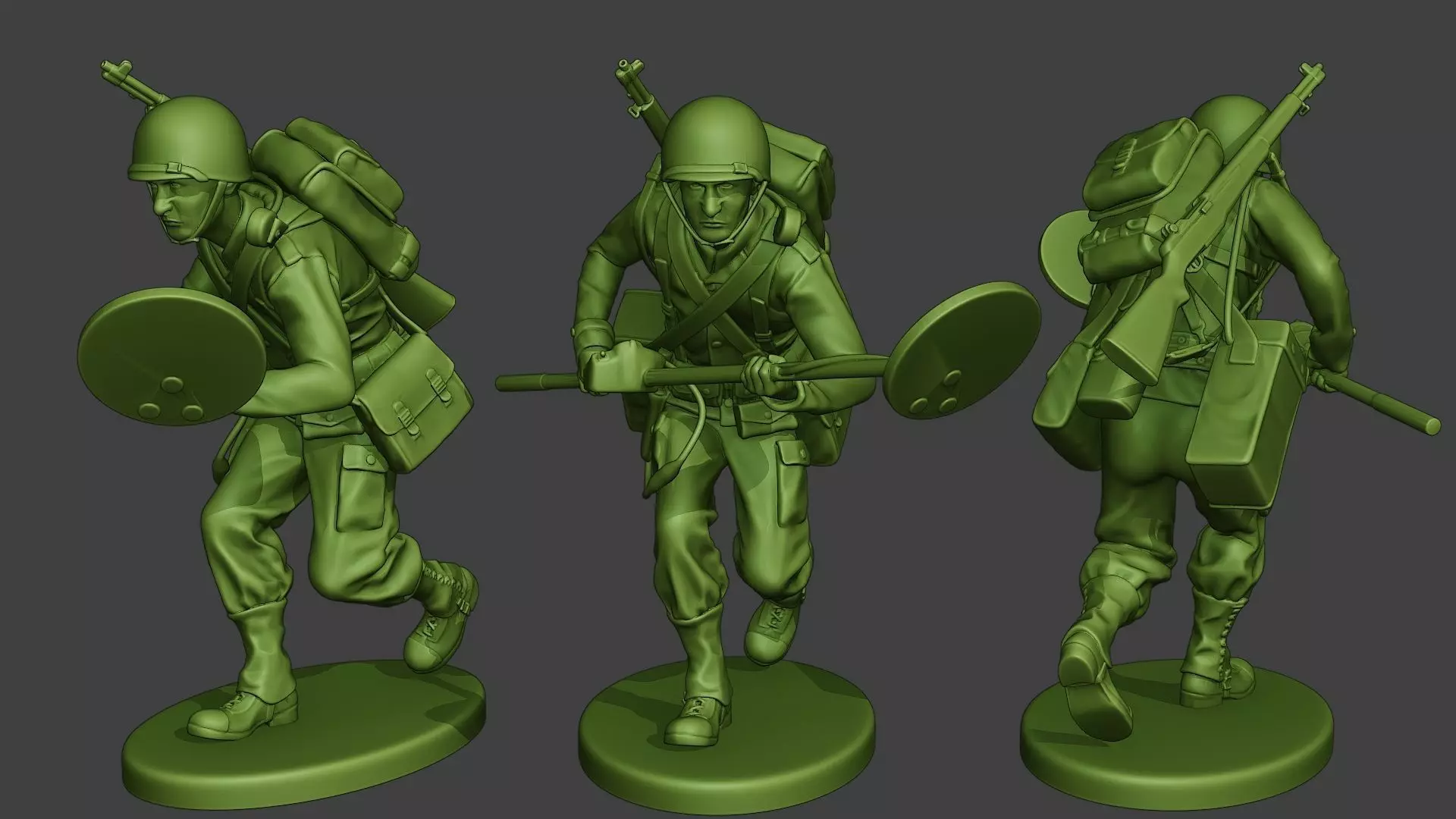 American engineer soldier ww2 Run A9 3D print model
