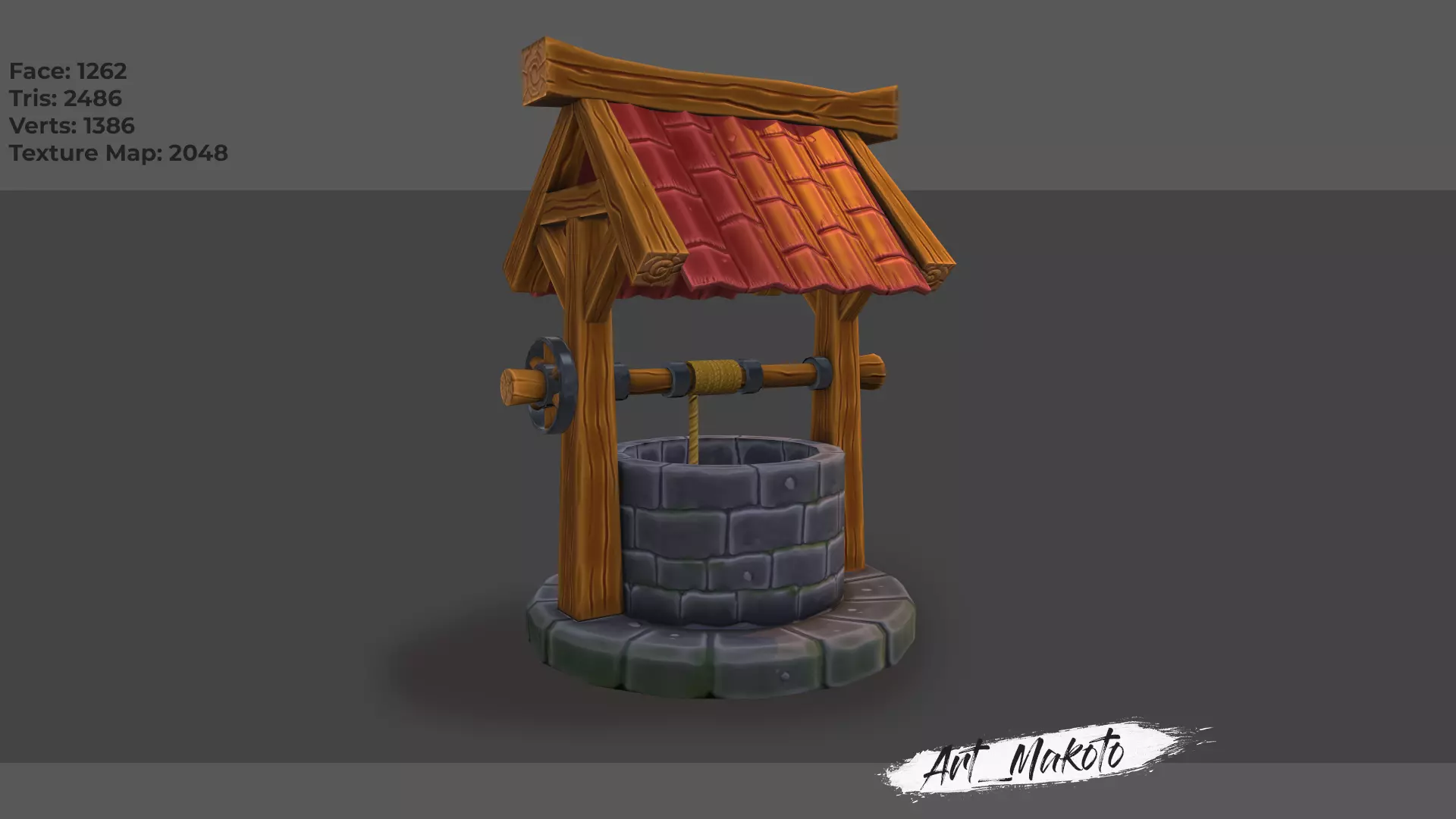 Stylized Well Low-poly 3D model