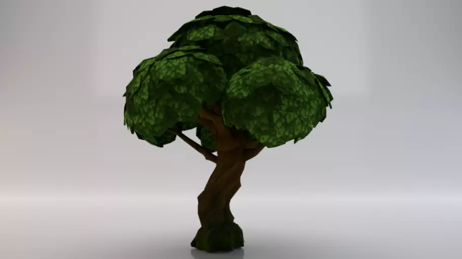 Large Tree Low-poly 3D model_0