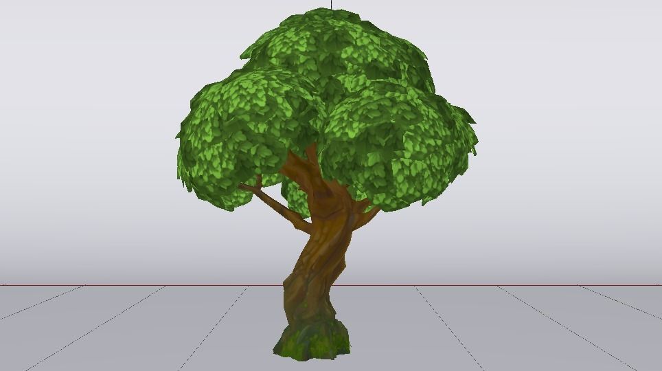 Large Tree Low-poly 3D model_4