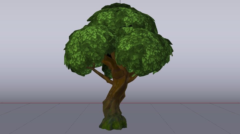 Large Tree Low-poly 3D model_8