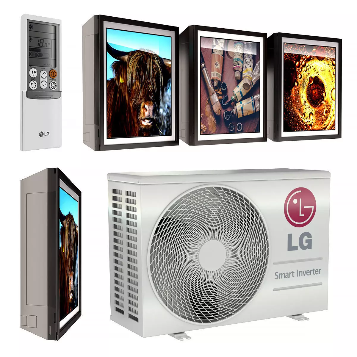Conditioner LG A12FR Artcool Gallery Low-poly 3D model