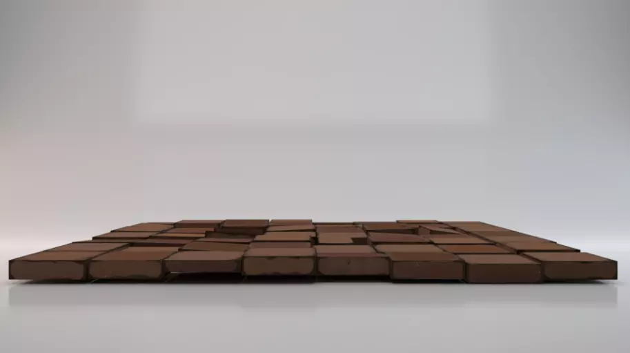 Brick Floor Low-poly 3D model_0