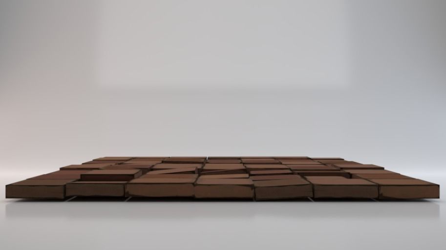 Brick Floor Low-poly 3D model_1