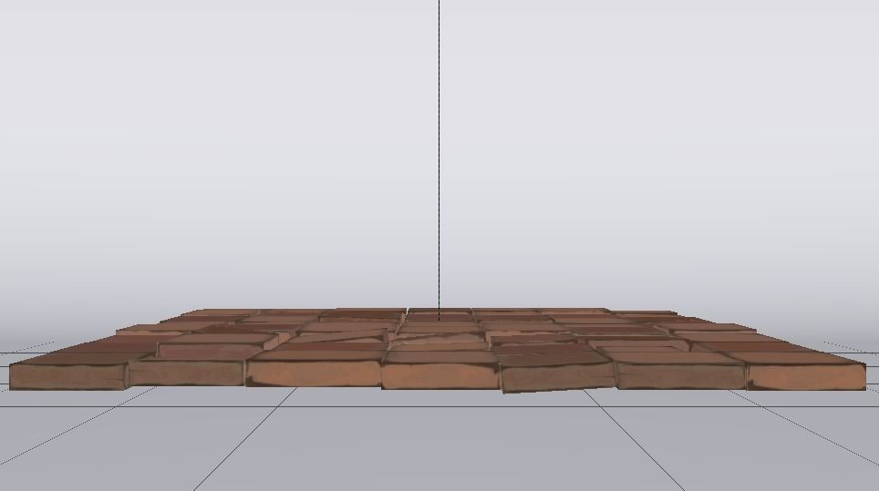 Brick Floor Low-poly 3D model_4