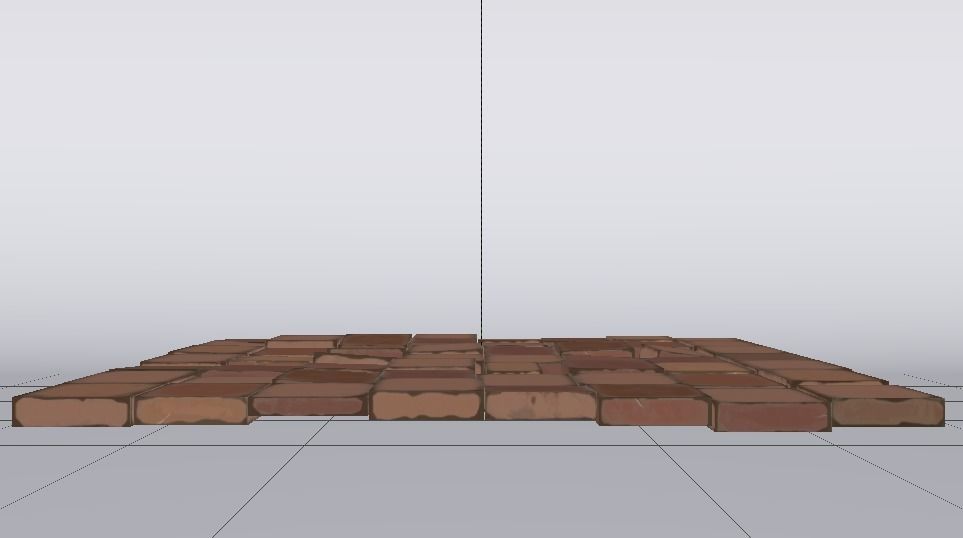 Brick Floor Low-poly 3D model_3