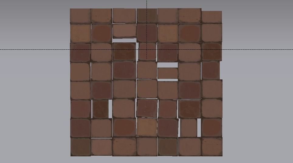 Brick Floor Low-poly 3D model_8