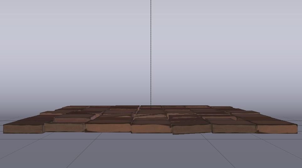 Brick Floor Low-poly 3D model_7