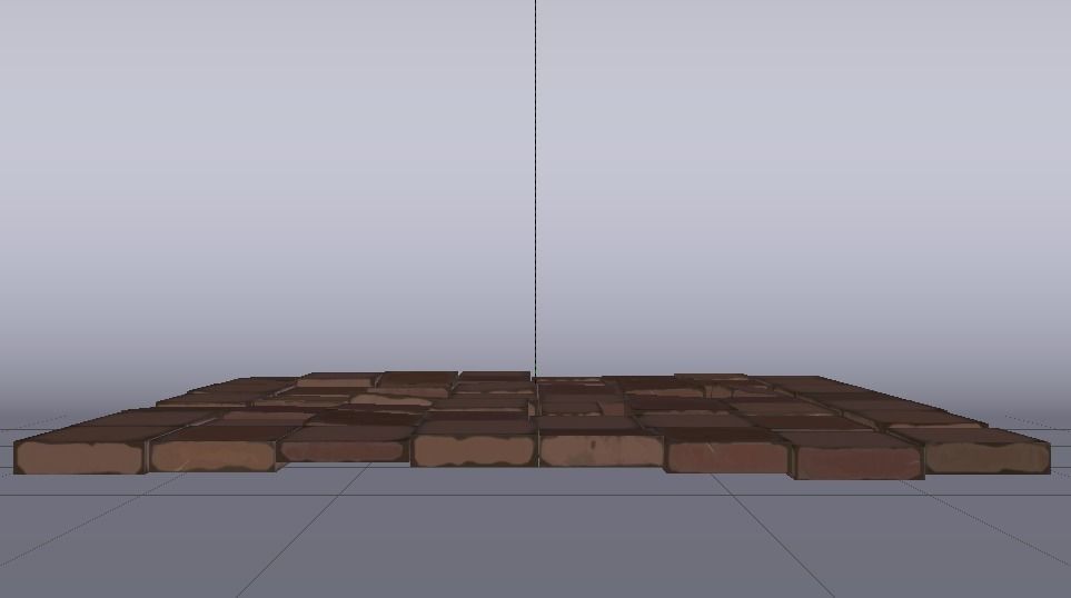 Brick Floor Low-poly 3D model_6