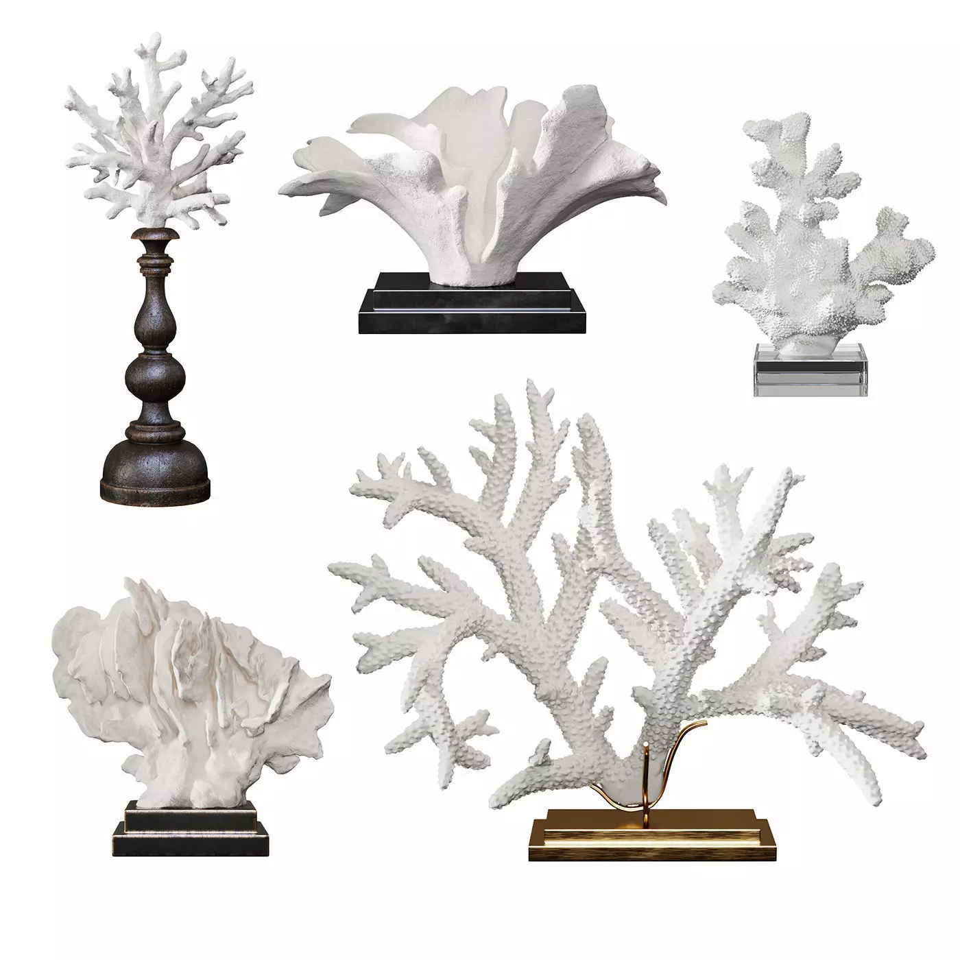Coral Set 4 marble sculpture 3D model