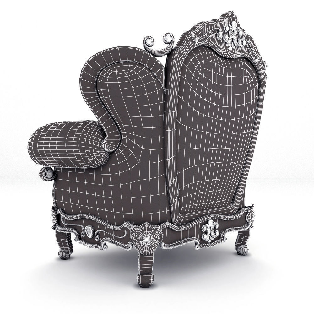 Luxury Armchair 158 3D model_8