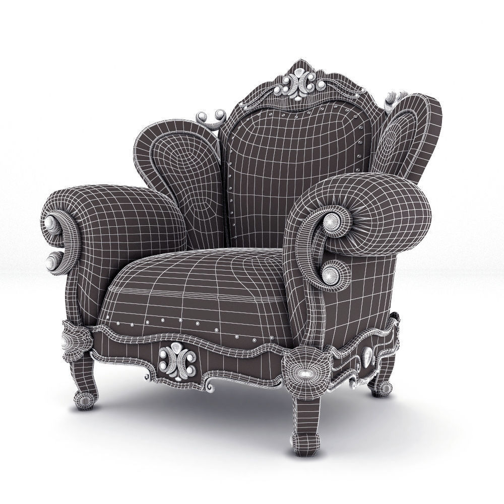 Luxury Armchair 158 3D model_6