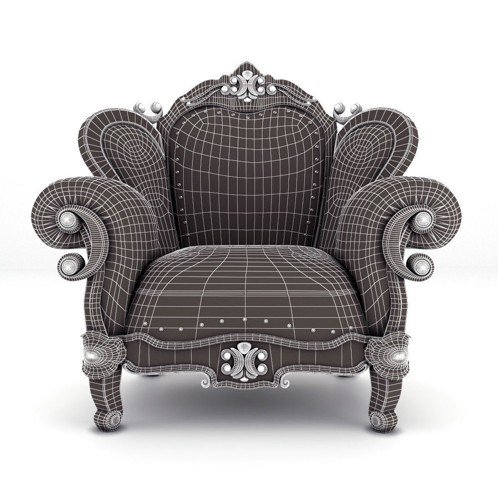 Luxury Armchair 158 3D model_5