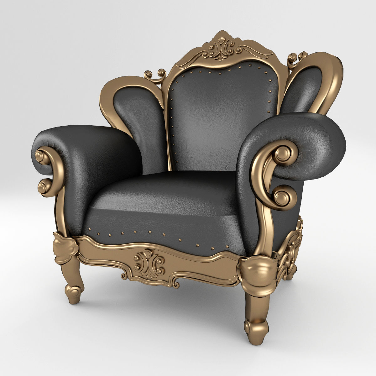 Luxury Armchair 158 3D model_1