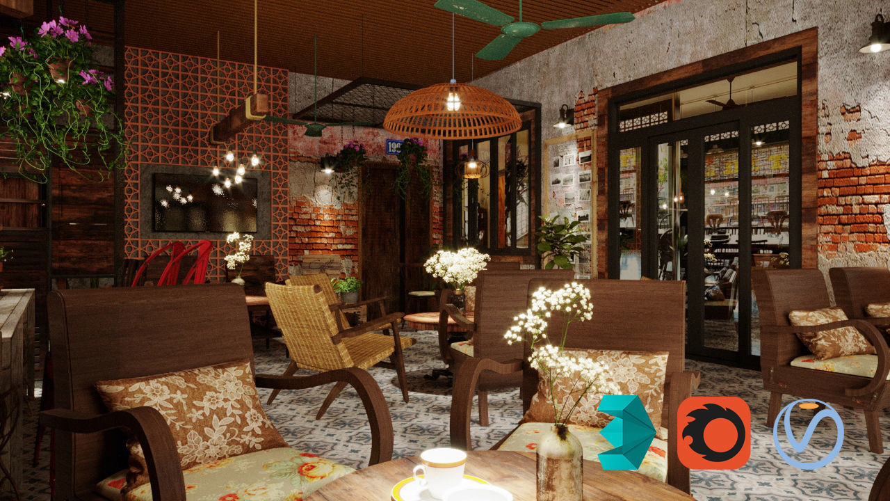 interior design of the coffee 3D model_3