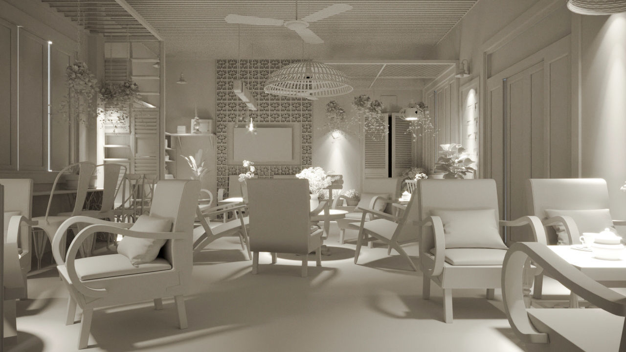 interior design of the coffee 3D model_7