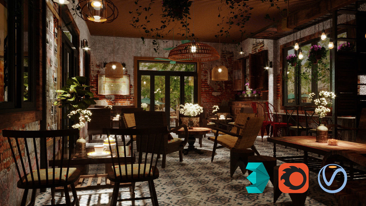 interior design of the coffee 3D model_2