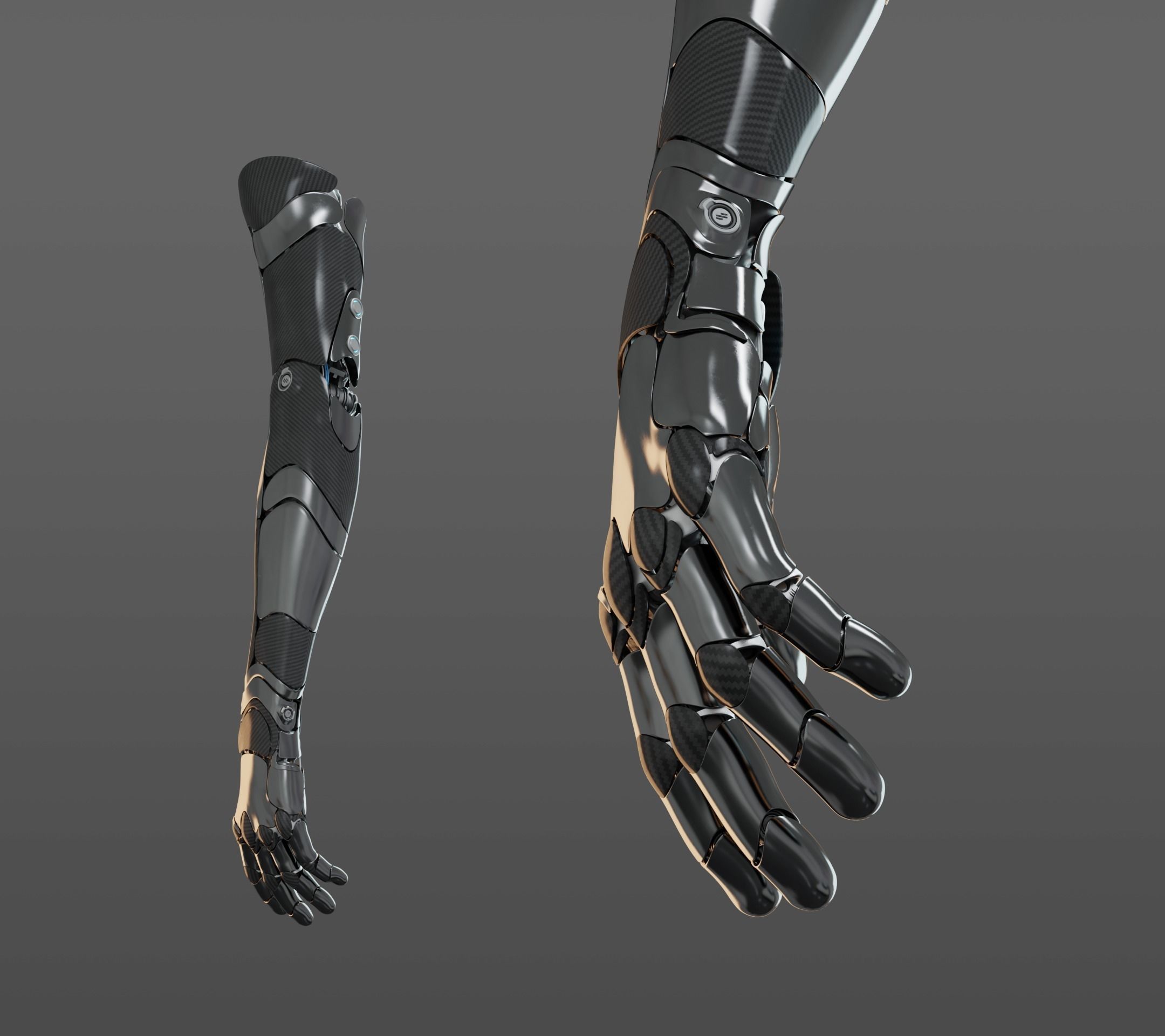 Robotic hand anatomy 3D model_8