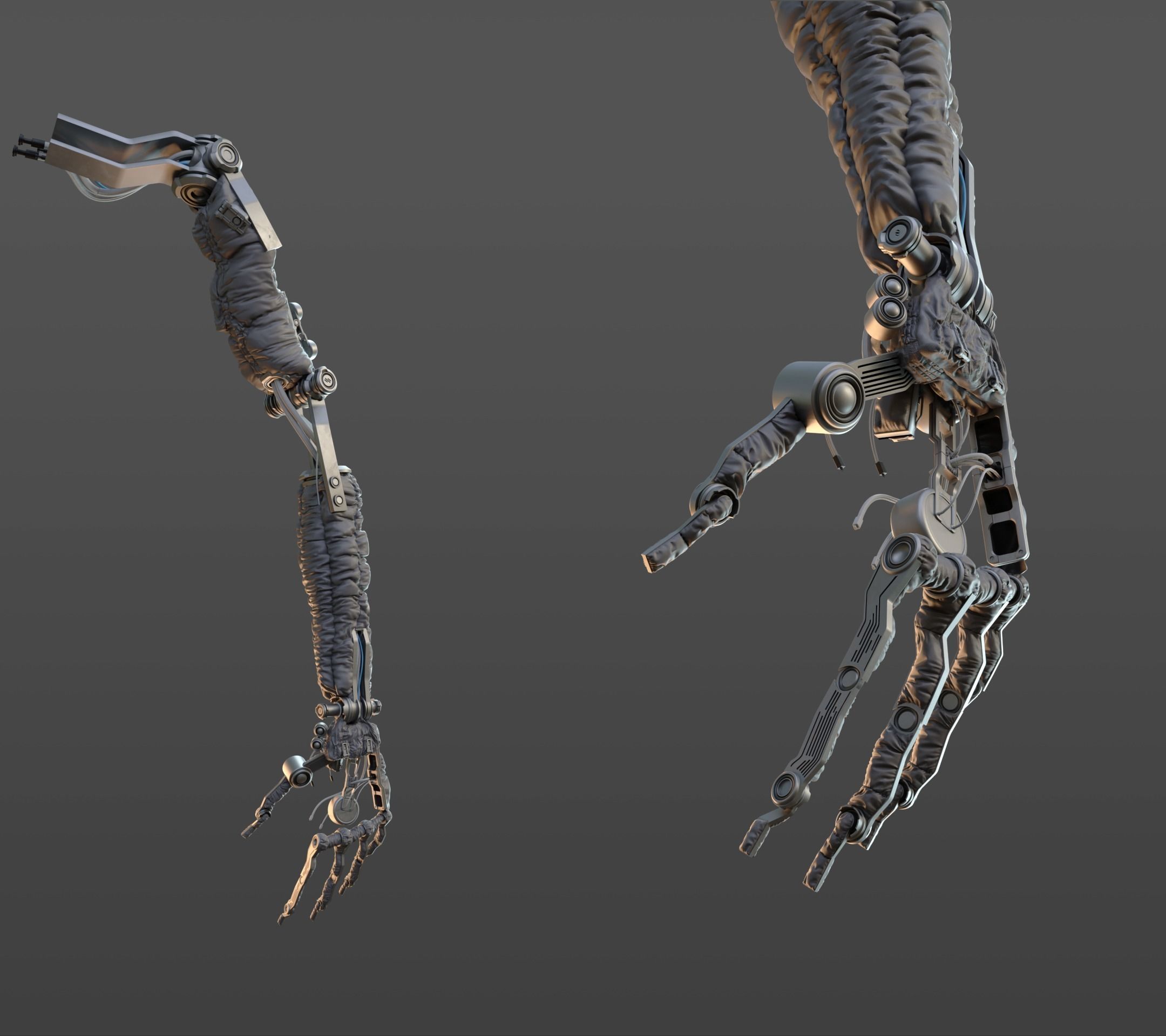 Robotic hand anatomy 3D model_24
