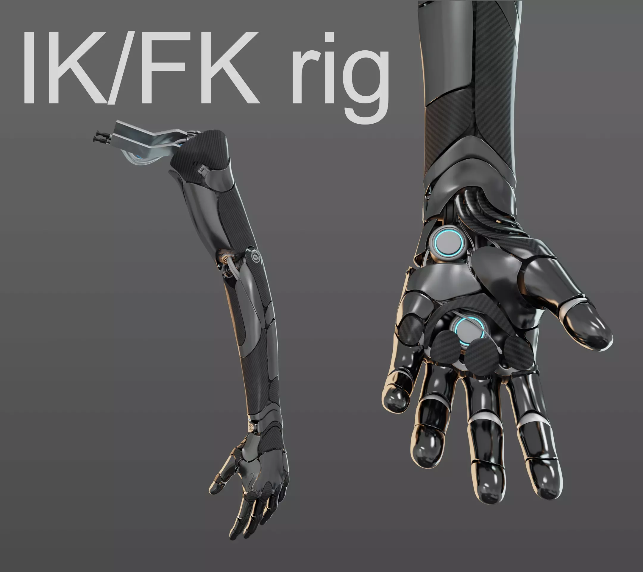 Robotic hand anatomy 3D model_0