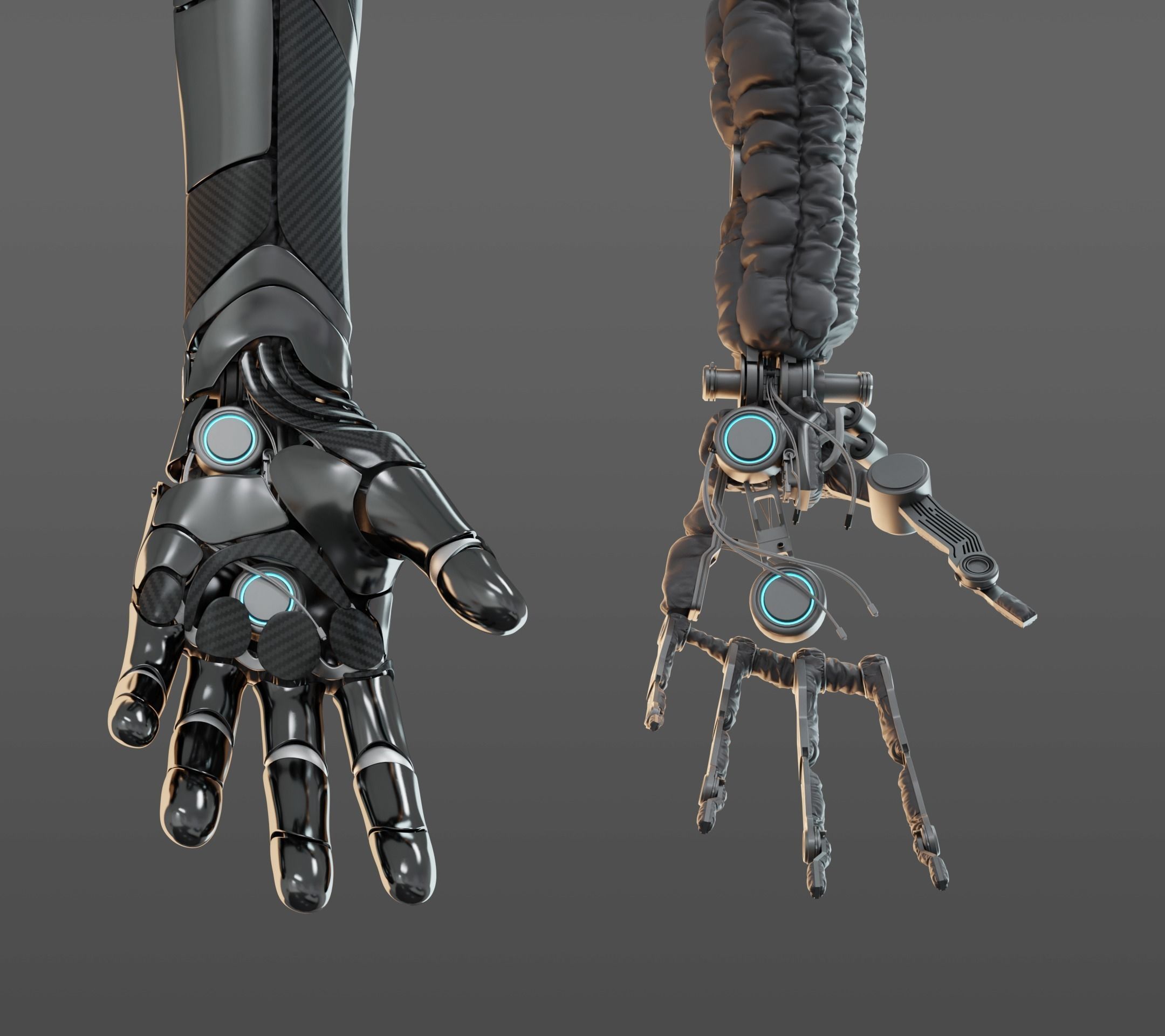 Robotic hand anatomy 3D model_21