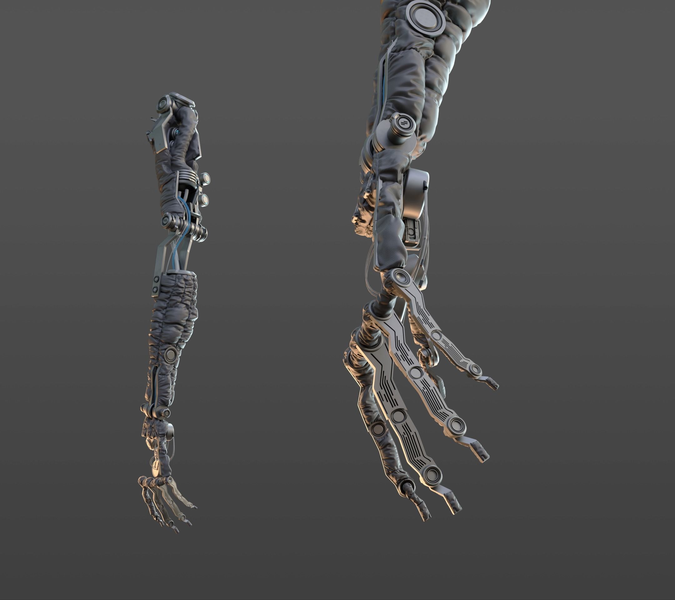 Robotic hand anatomy 3D model_27