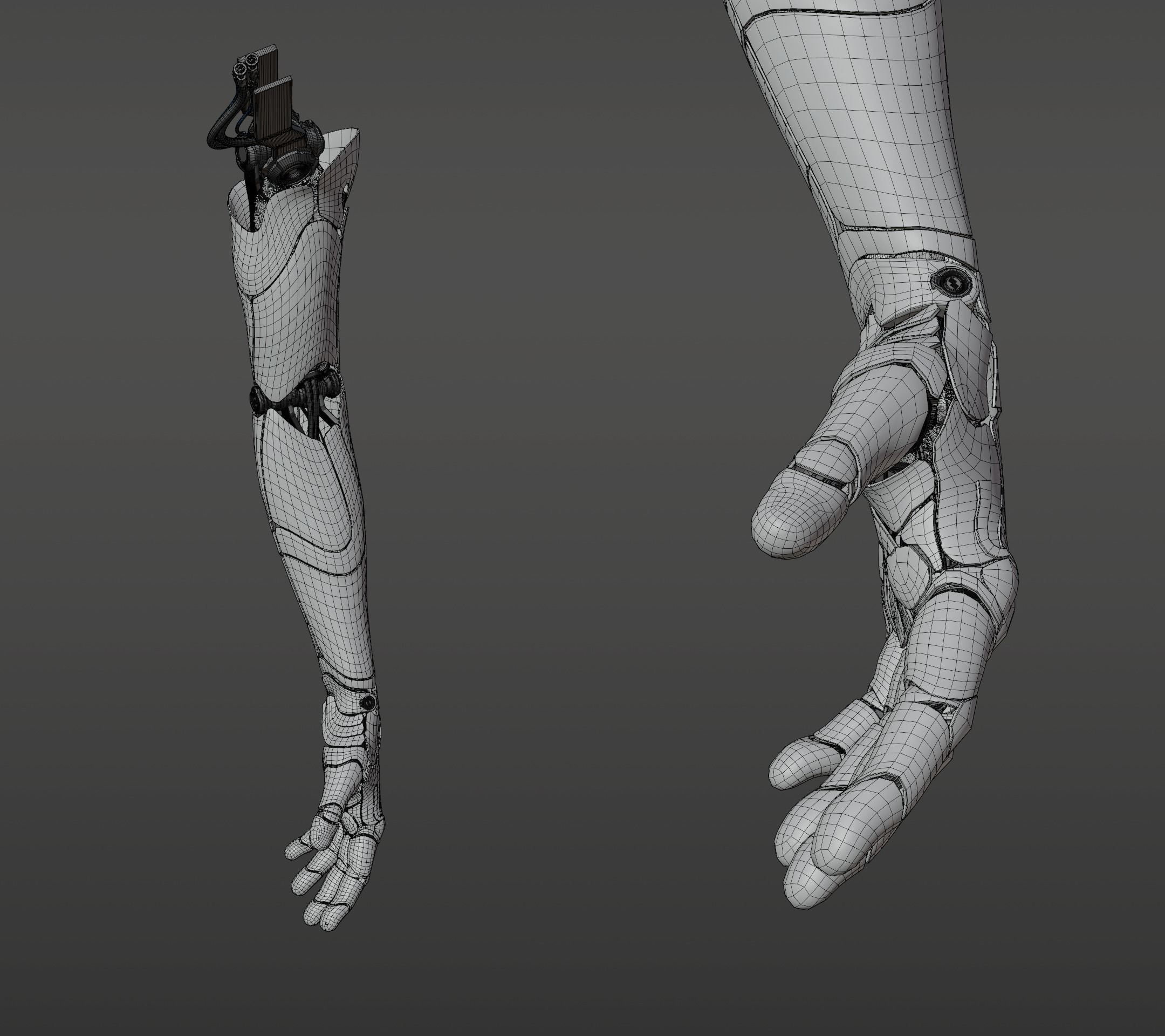 Robotic hand anatomy 3D model_30