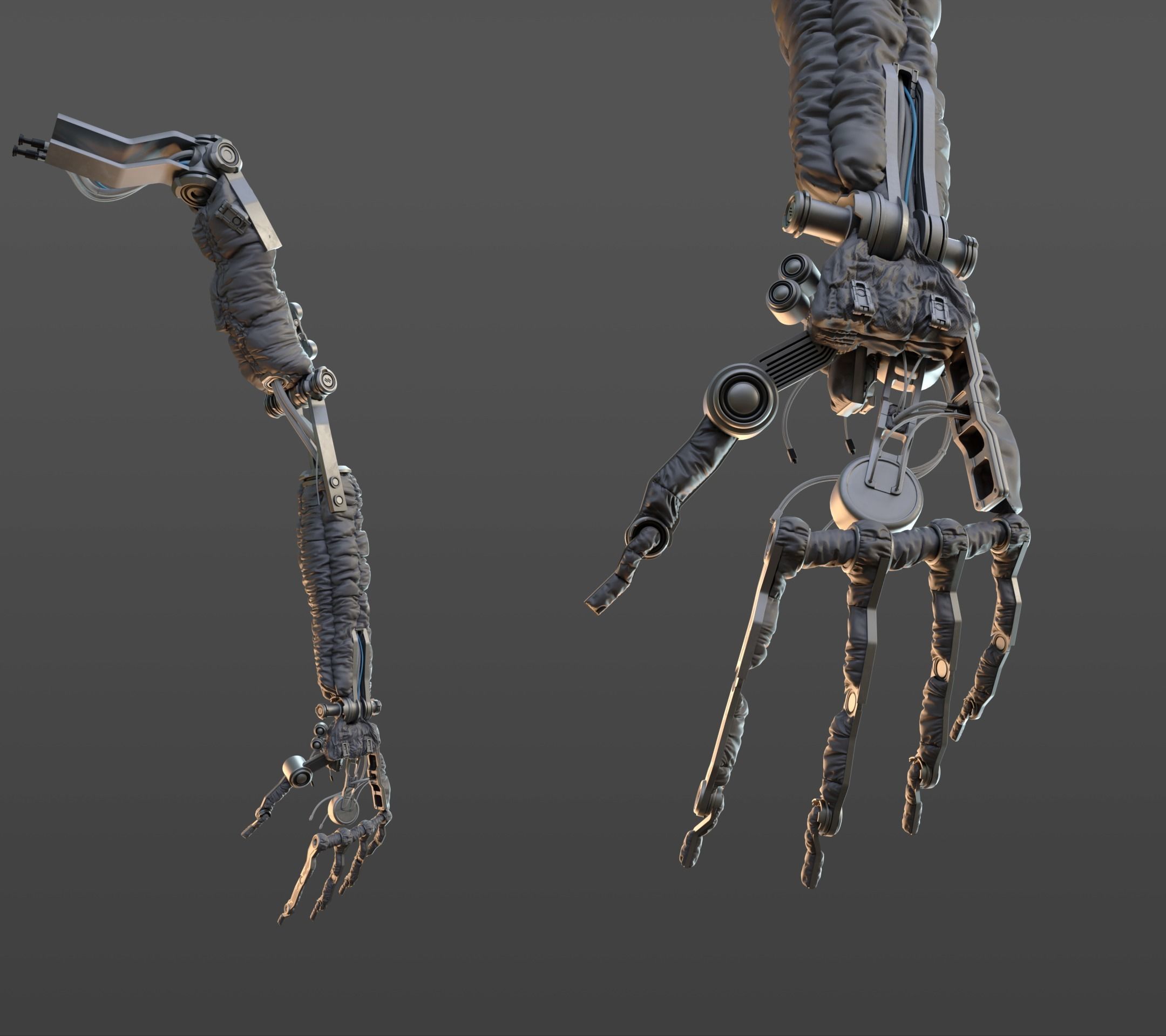 Robotic hand anatomy 3D model_28