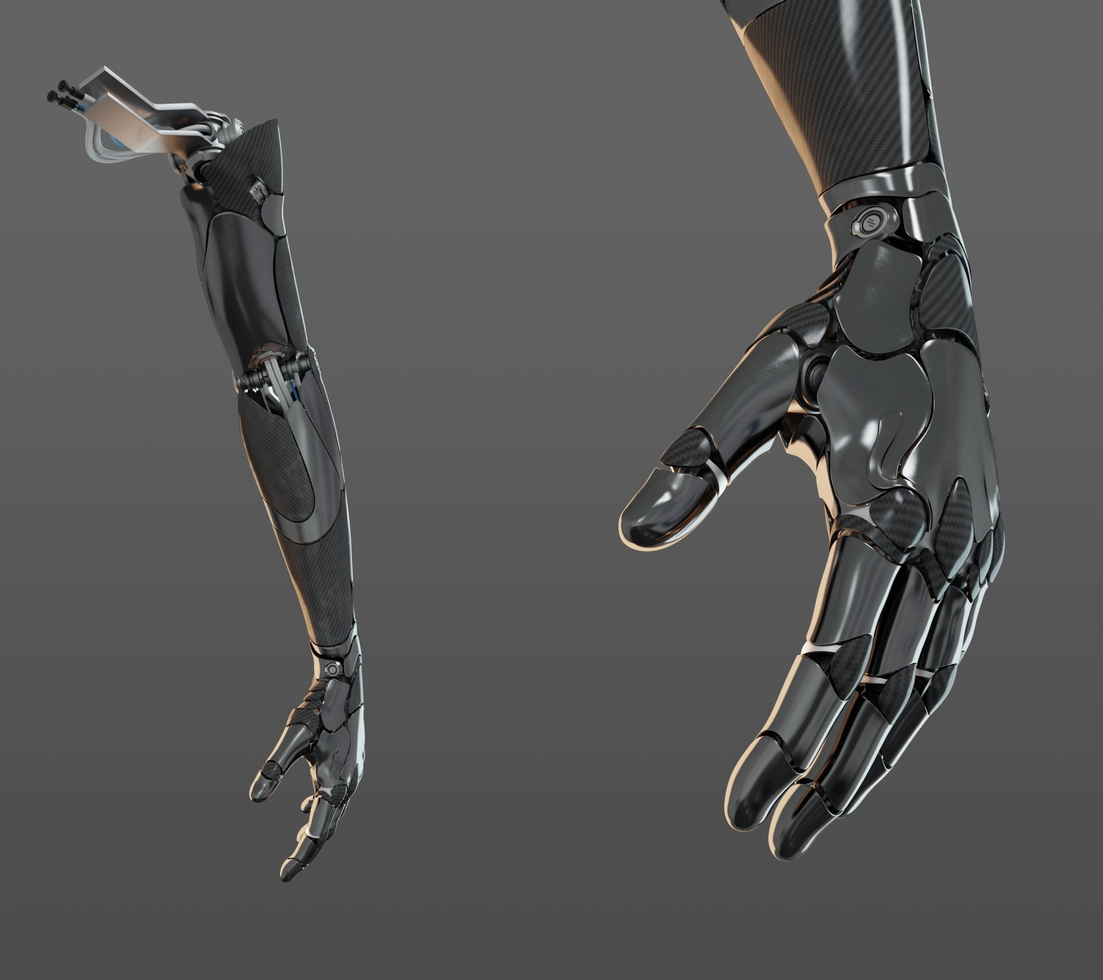 Robotic hand anatomy 3D model_10