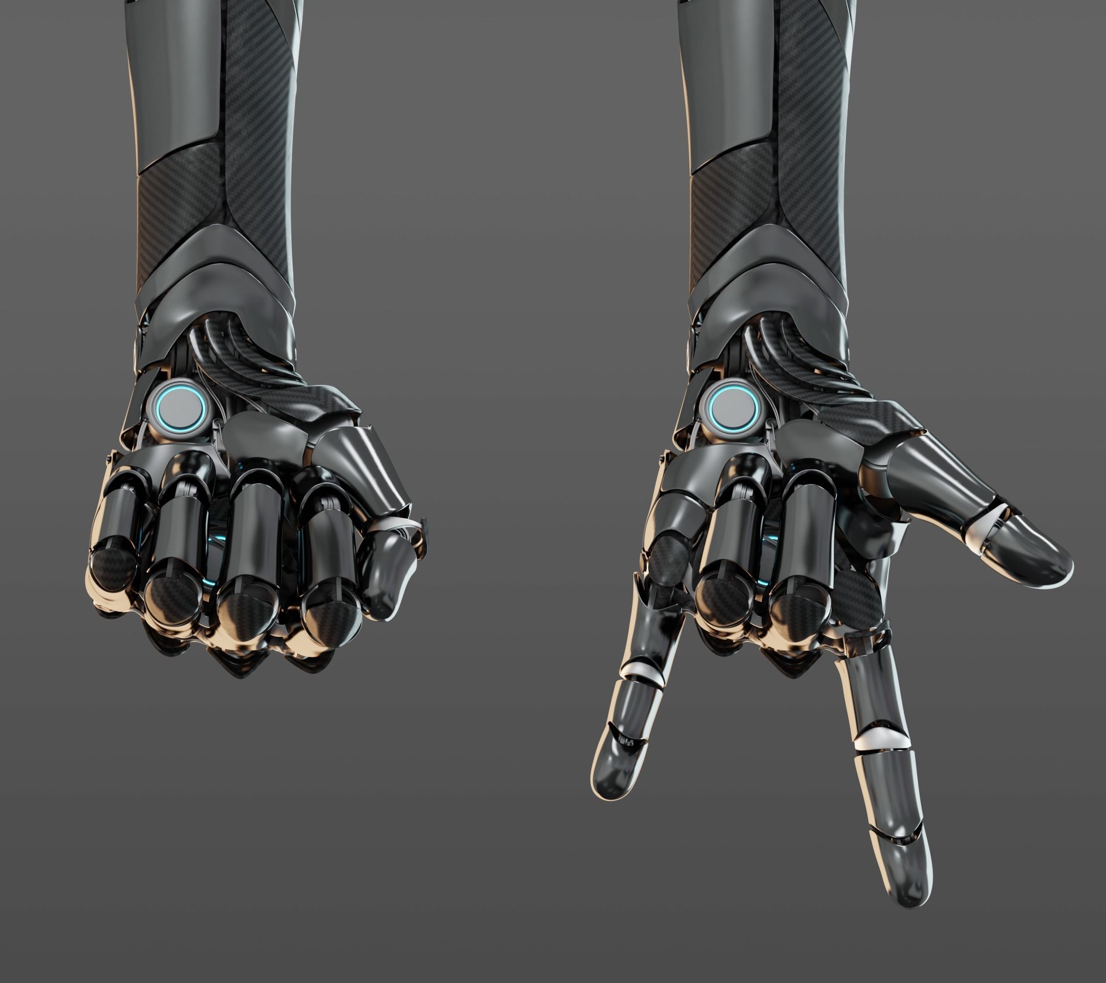 Robotic hand anatomy 3D model_4