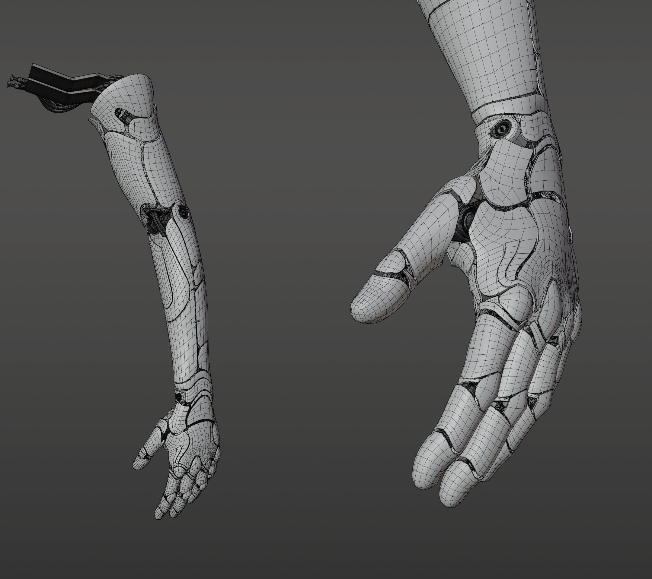 Robotic hand anatomy 3D model_29