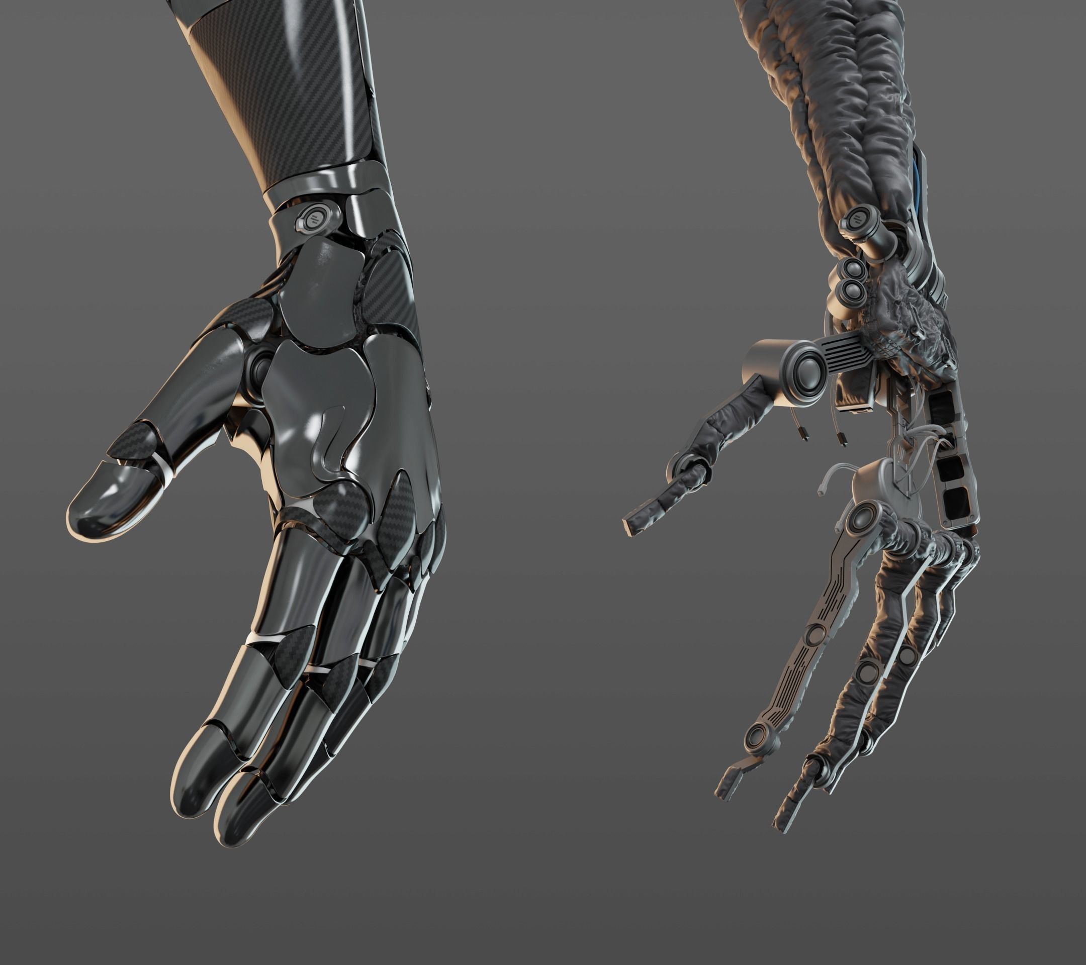 Robotic hand anatomy 3D model_15