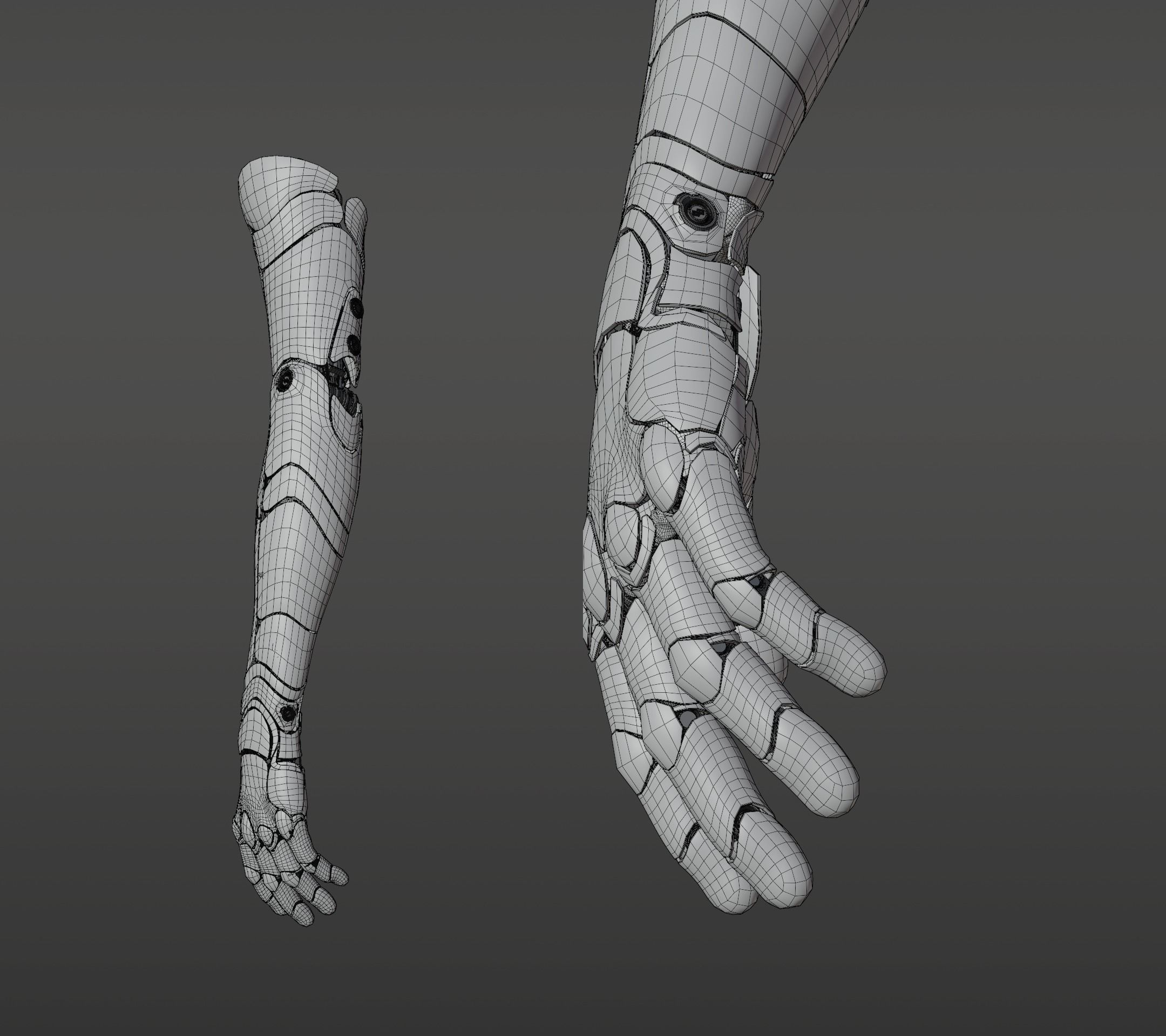 Robotic hand anatomy 3D model_33