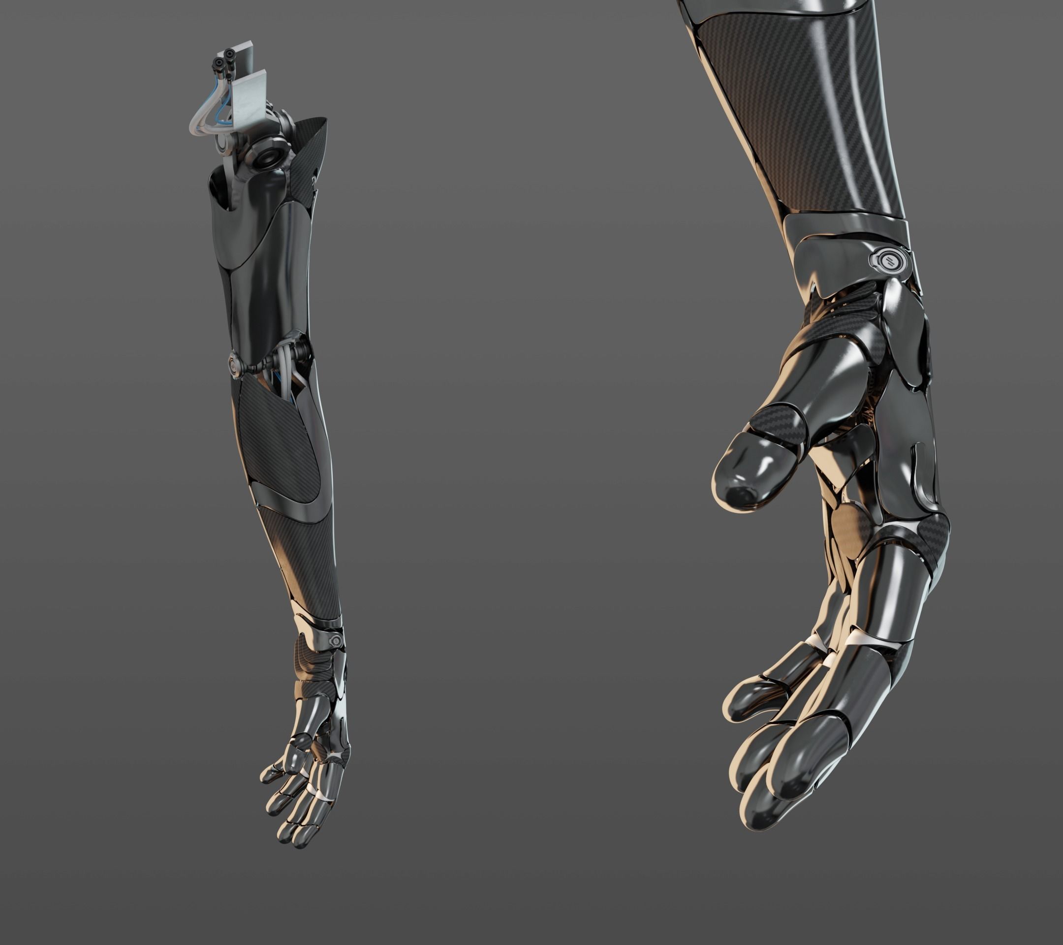 Robotic hand anatomy 3D model_11