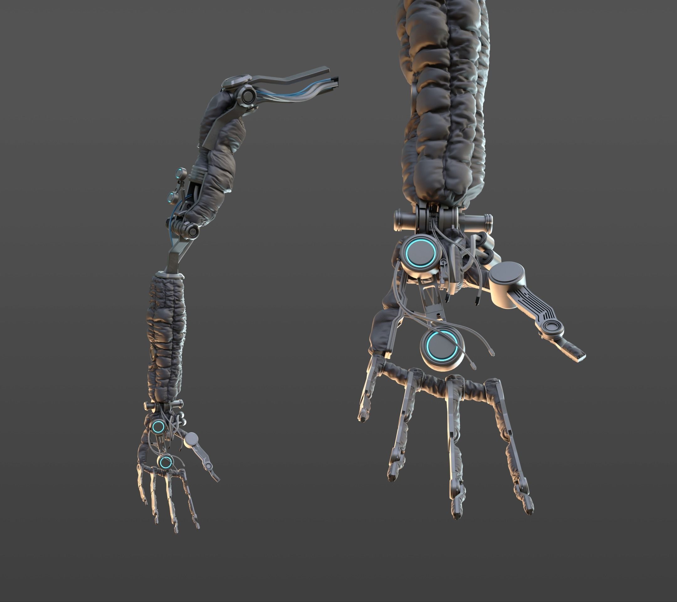 Robotic hand anatomy 3D model_26