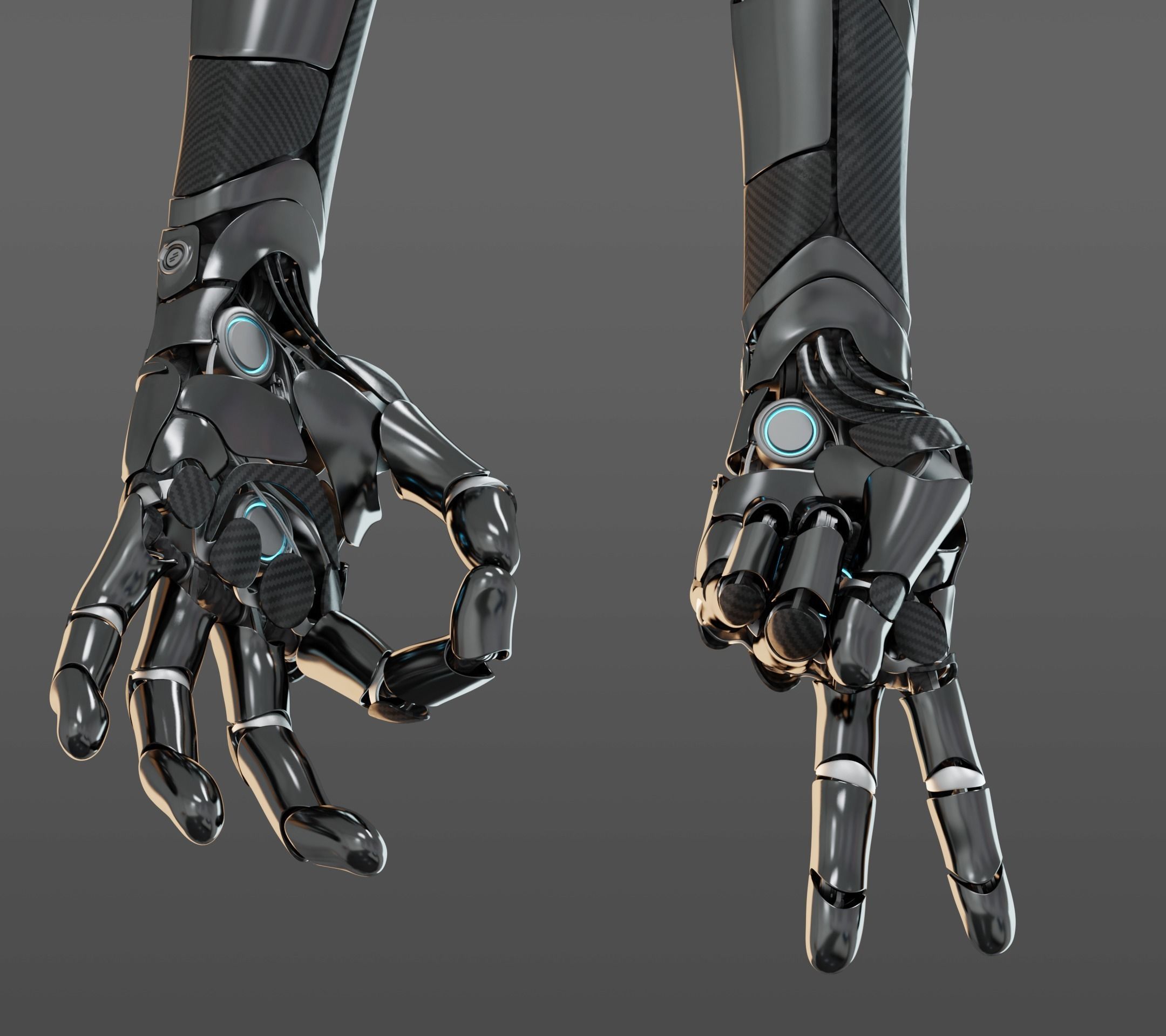 Robotic hand anatomy 3D model_3